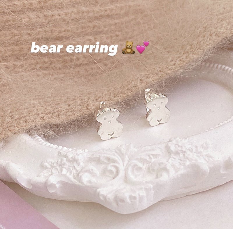 곰돌이 원터치귀걸이 bear earring (925silver )